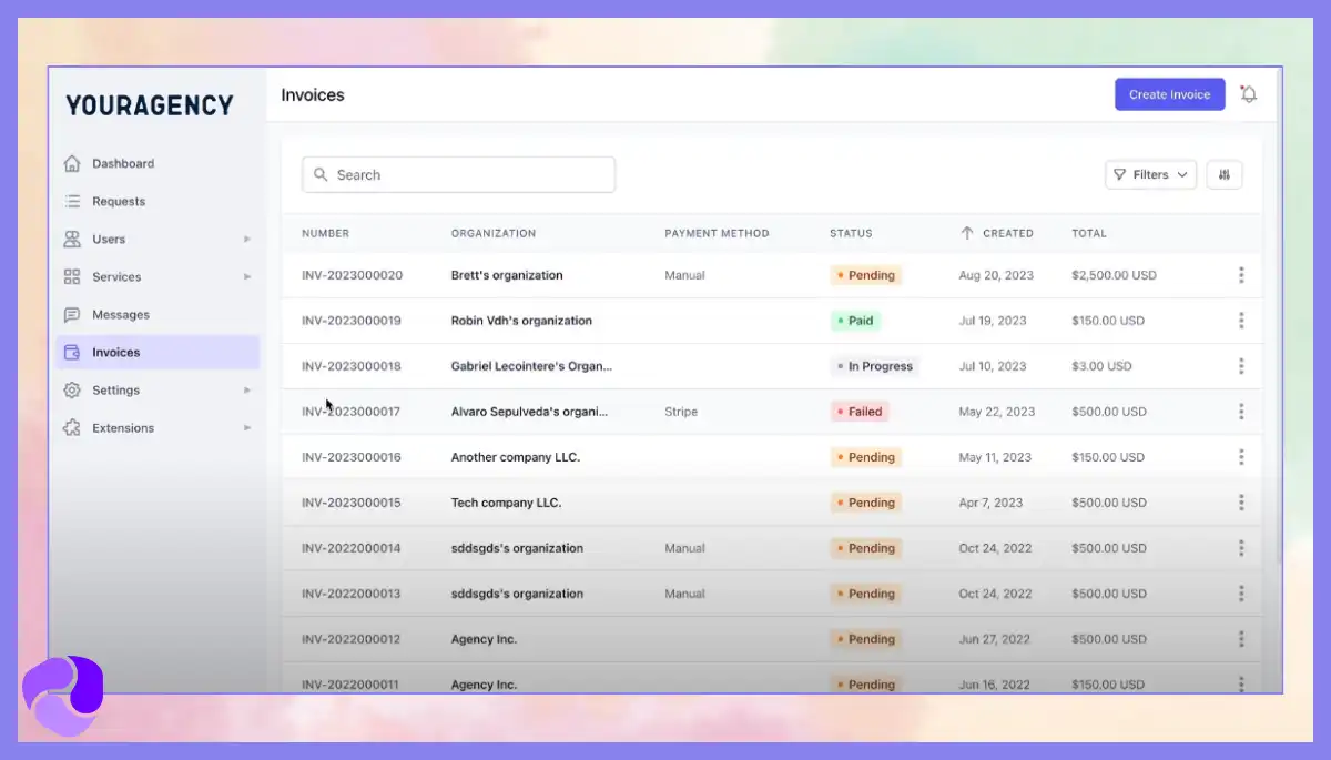 ManyRequests Invoice