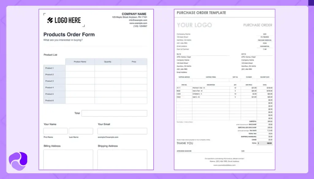 Order Forms