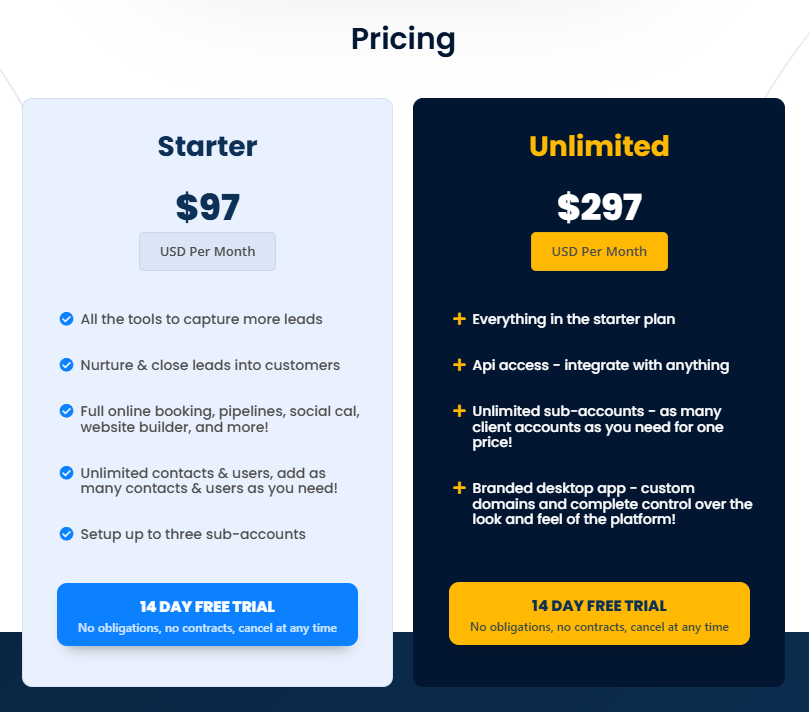 Highlevel Pricing