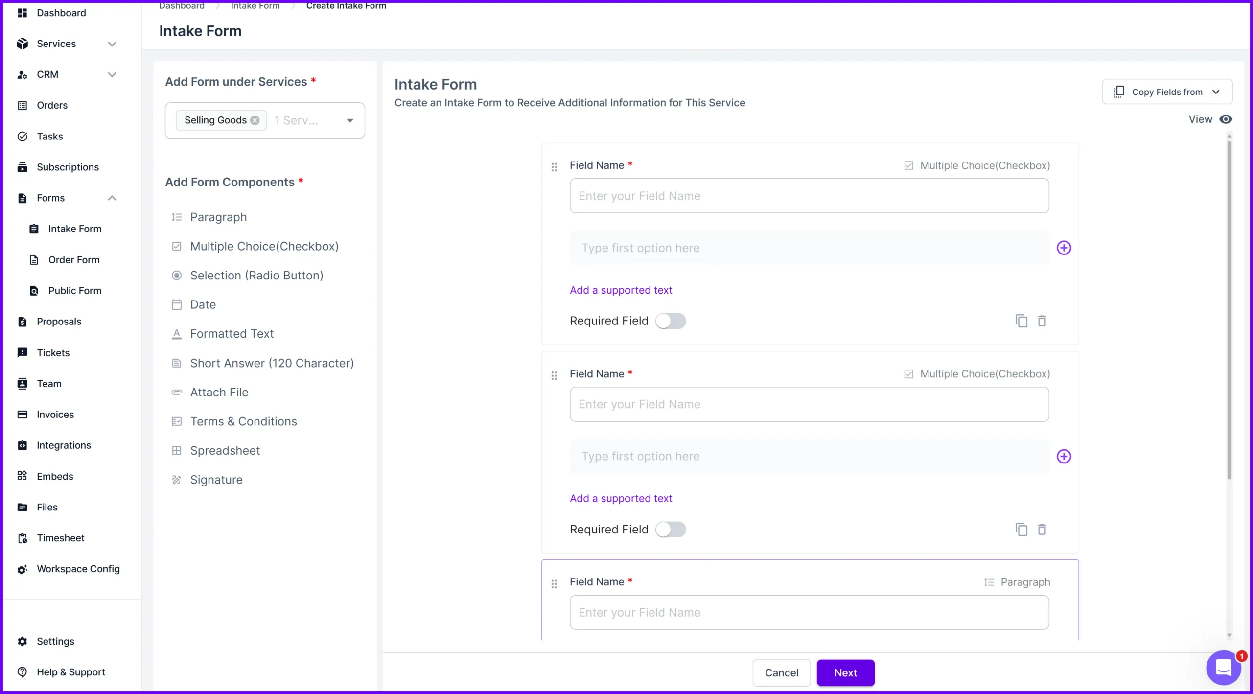 Agency handy Intake Forms