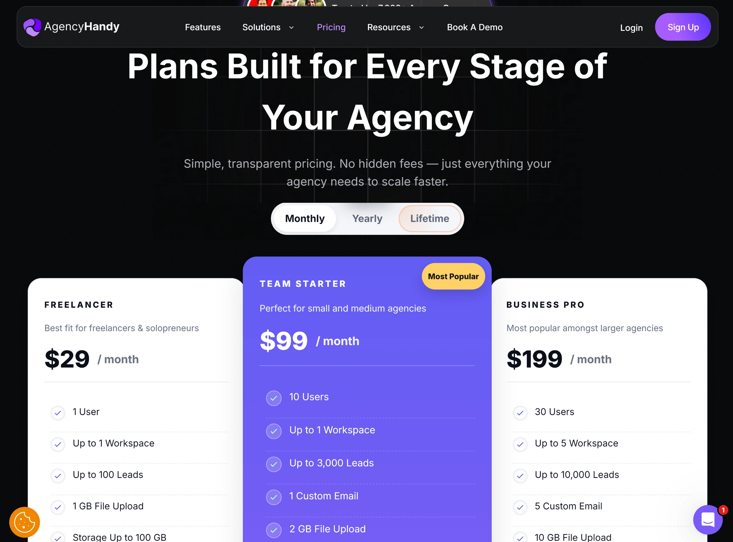 Agency Handy Pricing plan