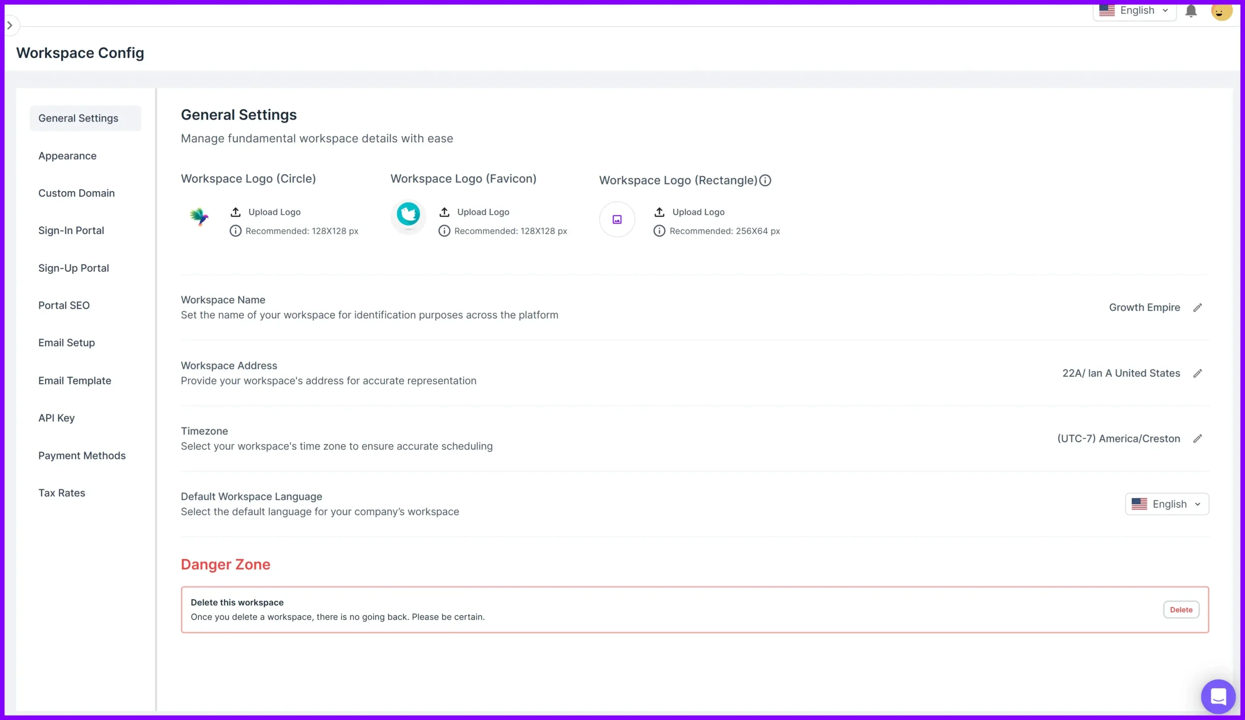 Workspace & Appearance Settings