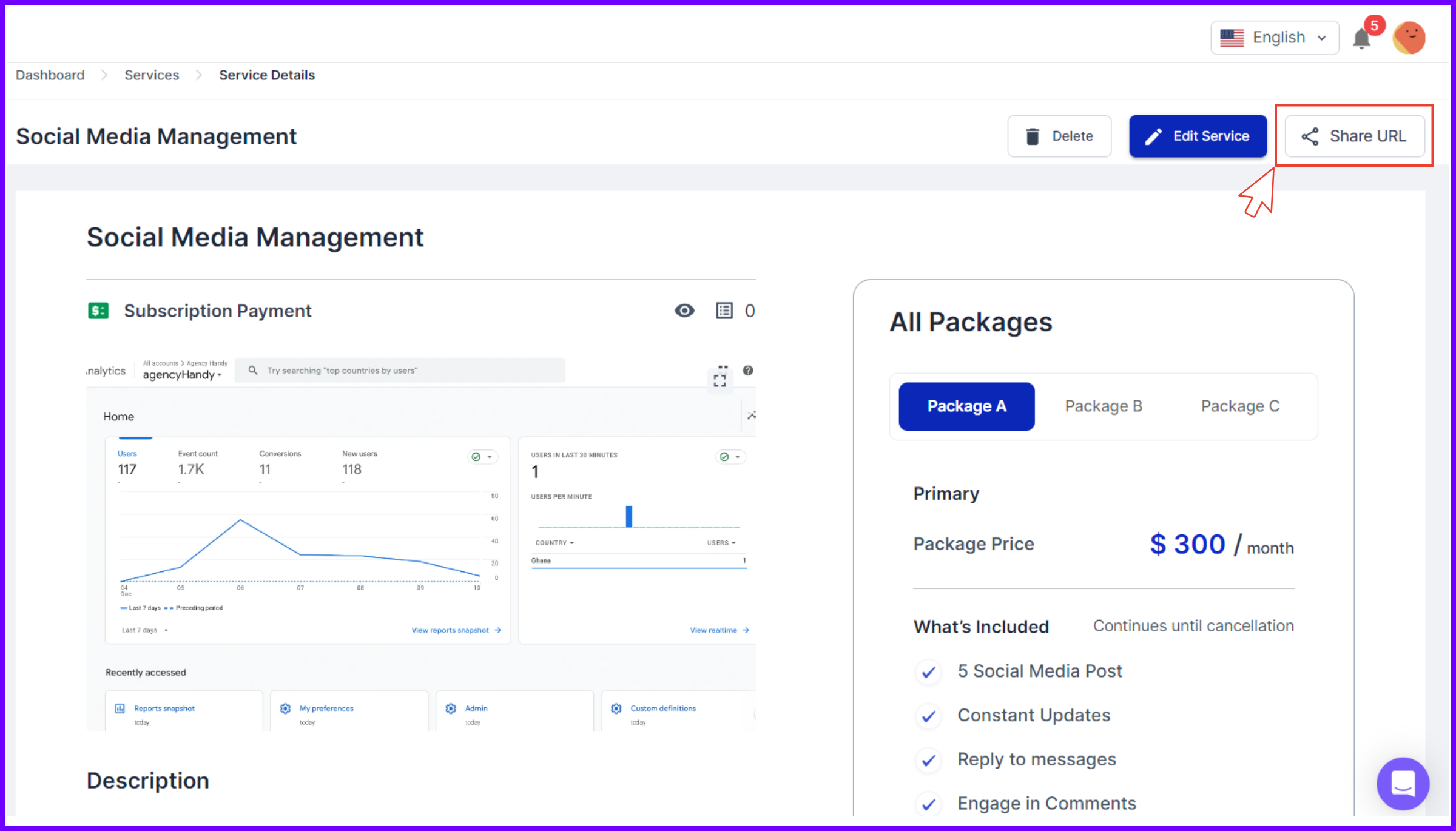 Agency Handy Share URL