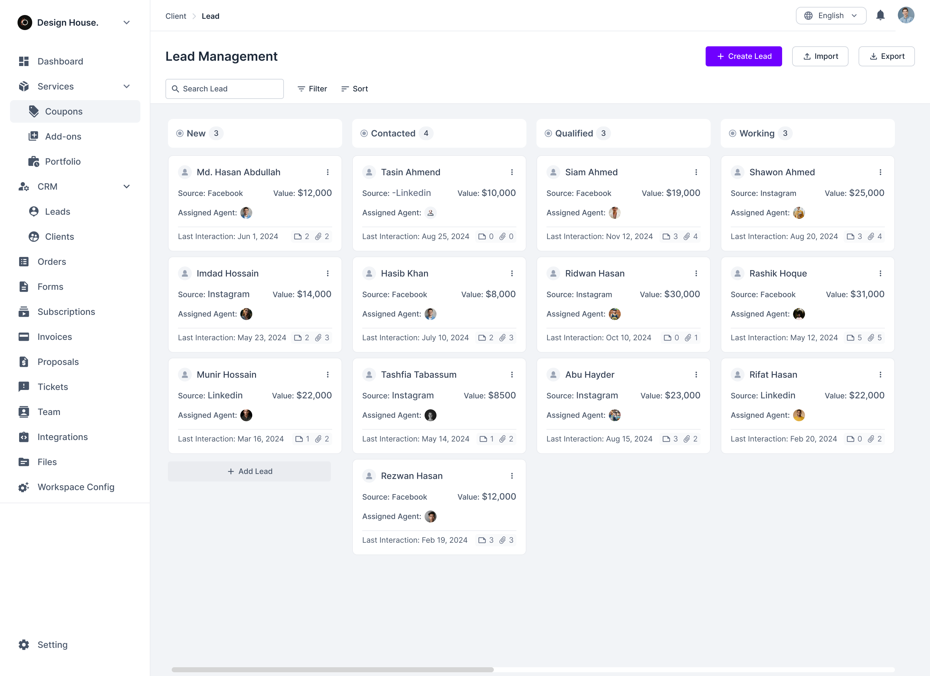 Leads Kanban Board Journey