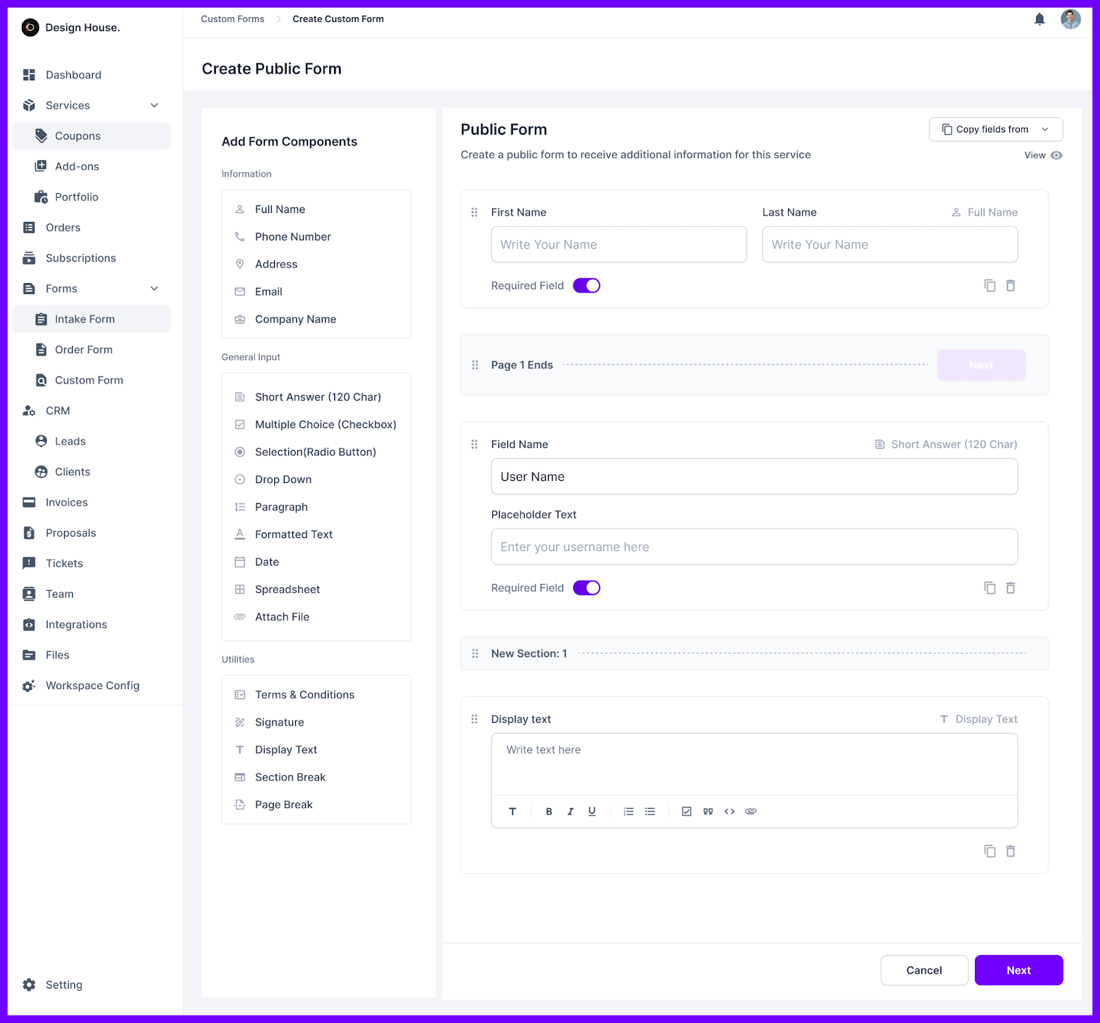 Agency Handy Public Form