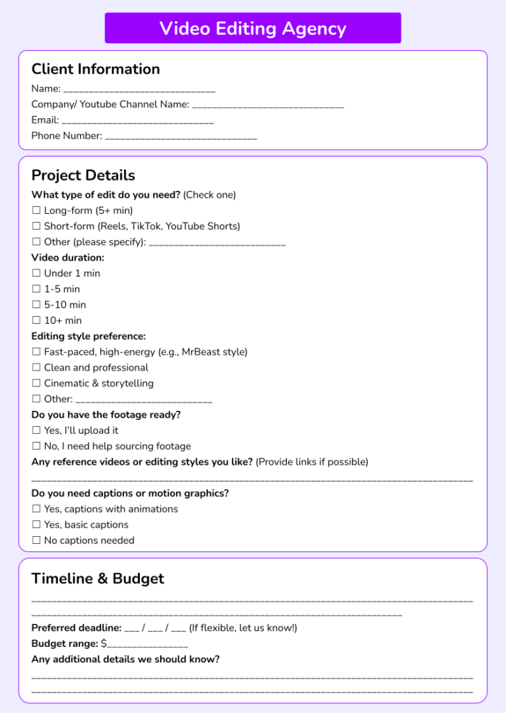 Video Editing Agency