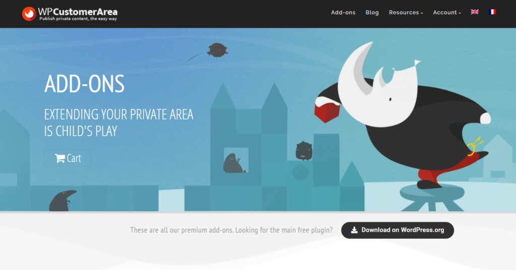 WP Customer Area Homepage