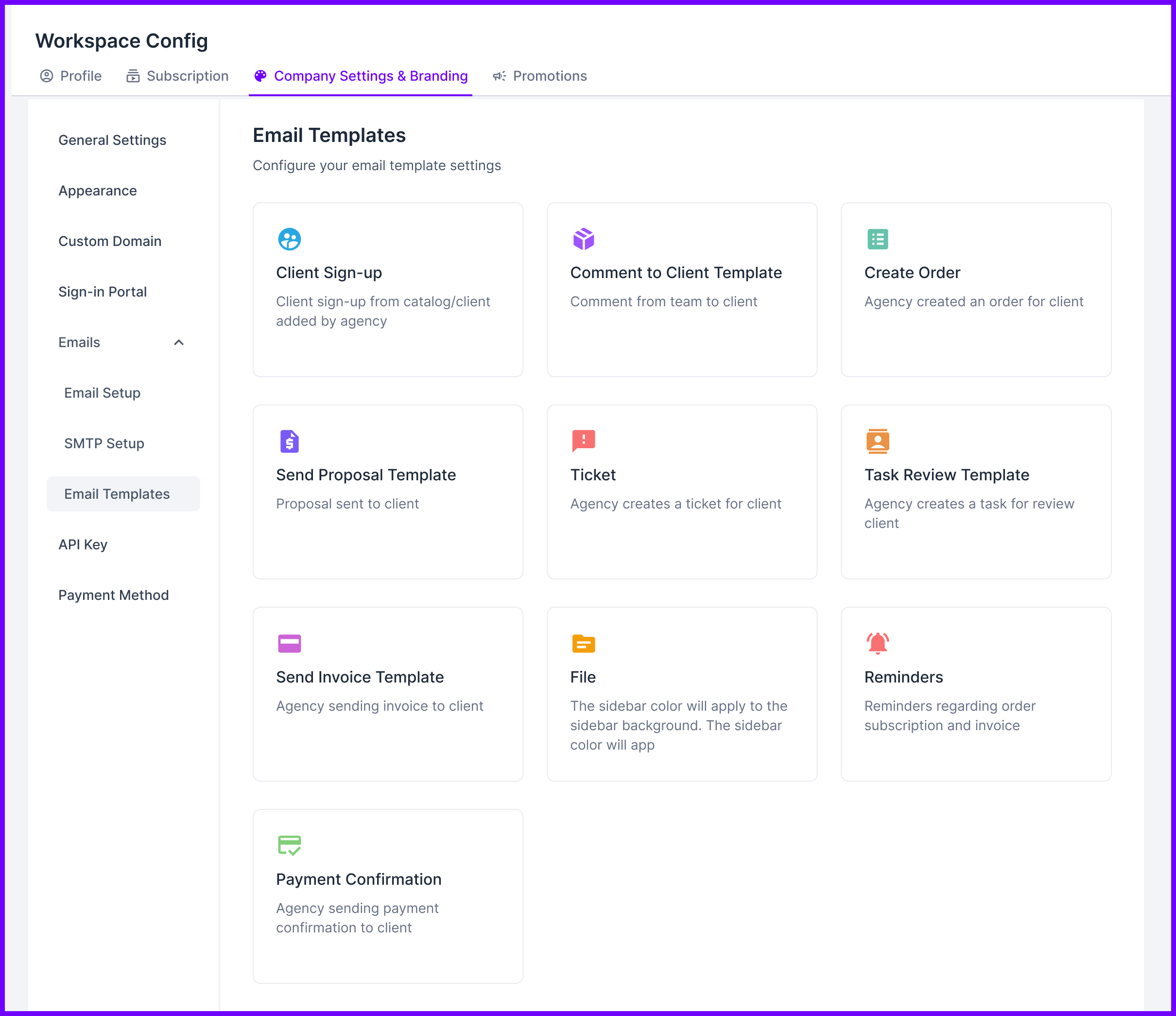 Agency Handy Email Config Templete