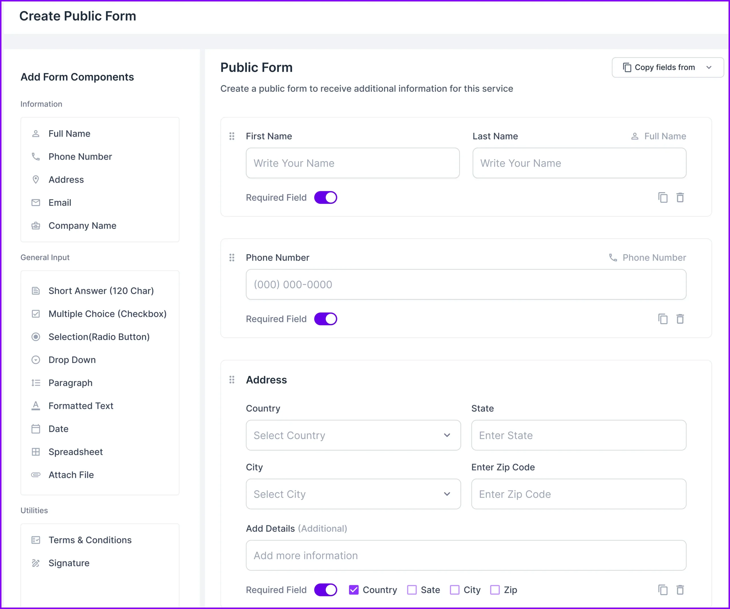Agency Handy Public Form