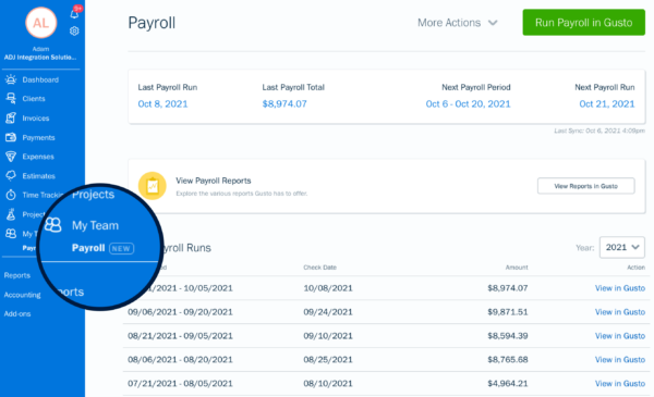 FreshBooks payroll