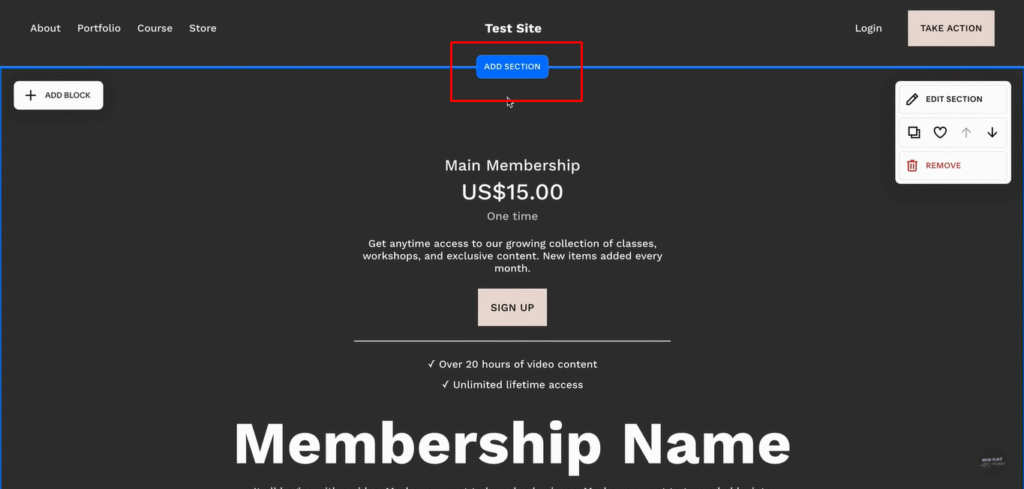 click on the Add Section button, select Digital Products, choose a template, and customize it 