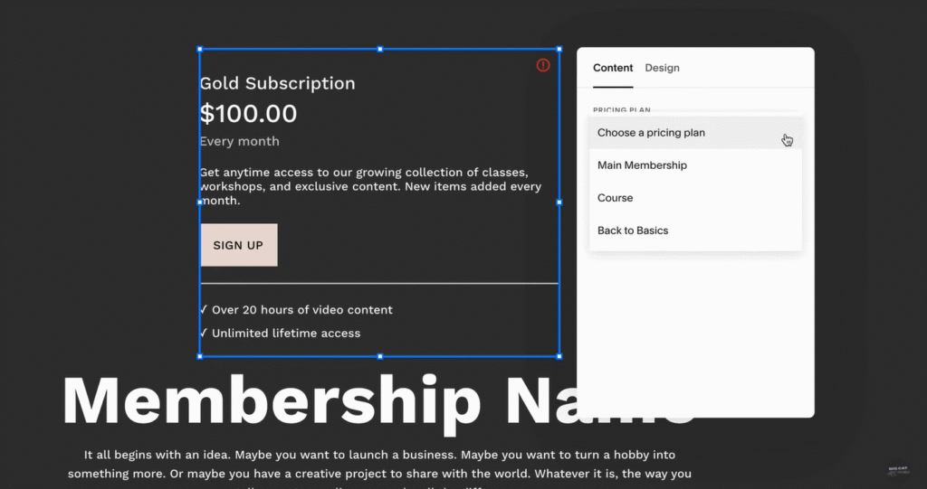 Go to the Settings for the block