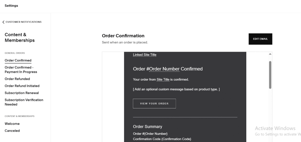 Email Template Editing