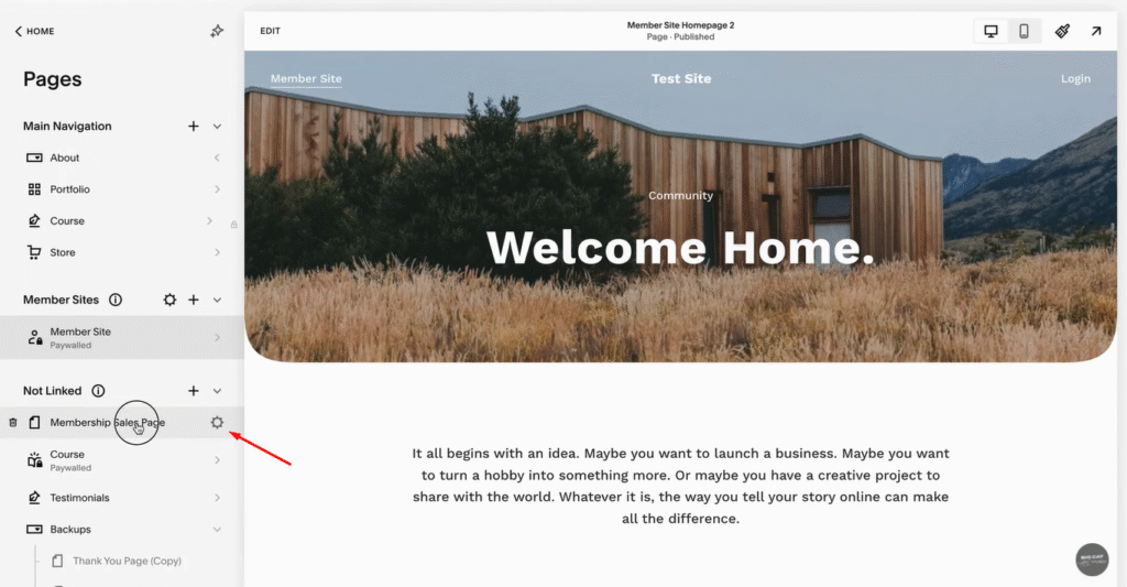 Go to website>Membership Sales Page and click on edit to make changes.