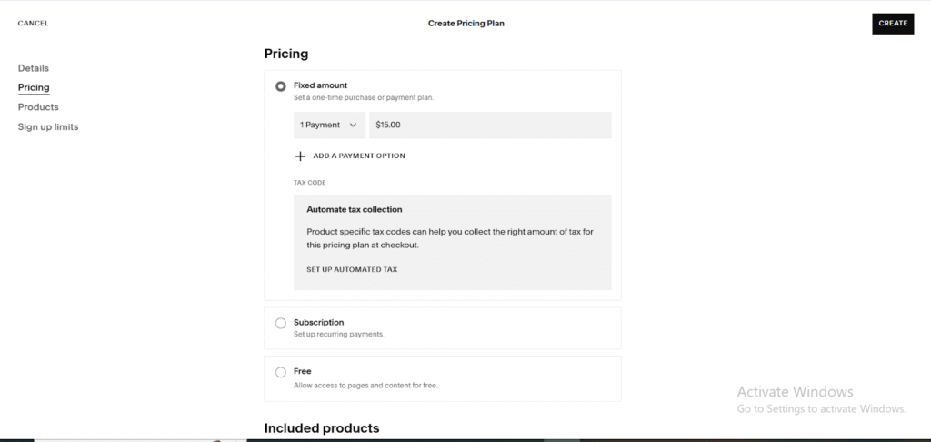 pricing options