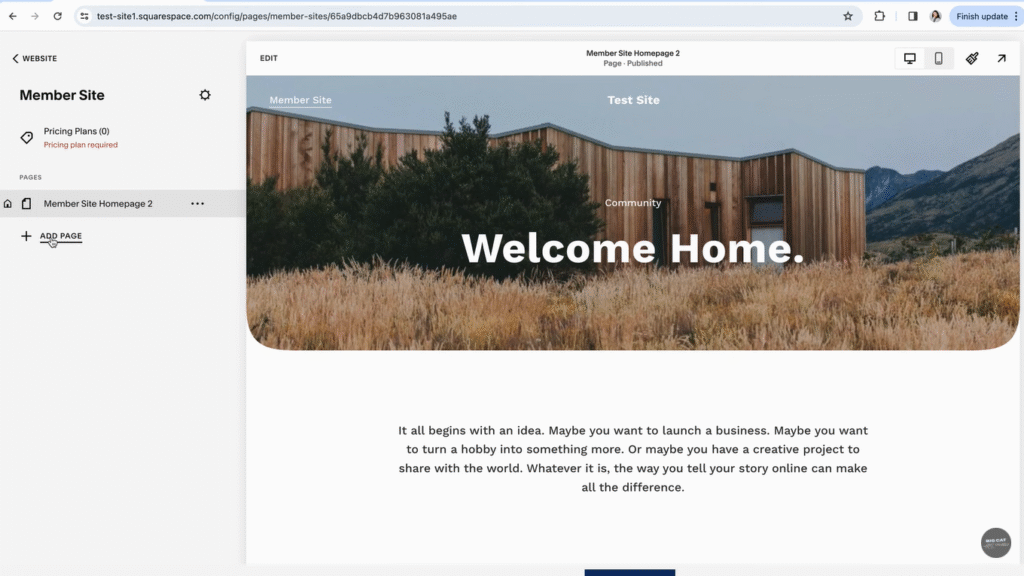 member site add page