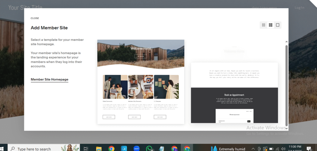 Member Site Templates