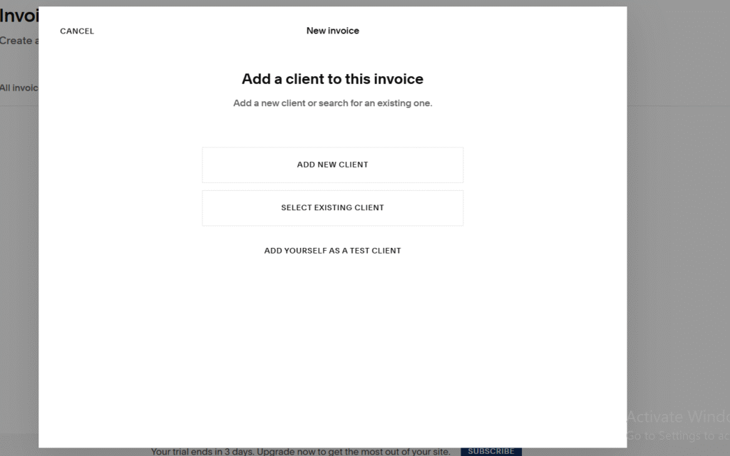 Add a client to Invoice