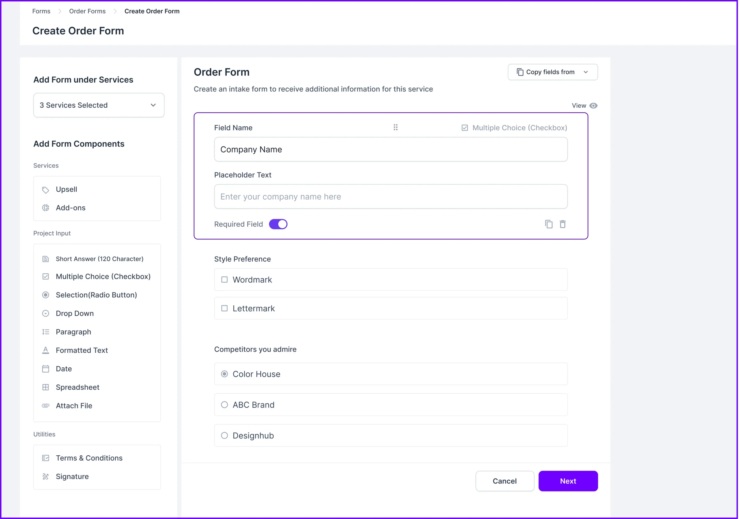 Agency Handy Order Form