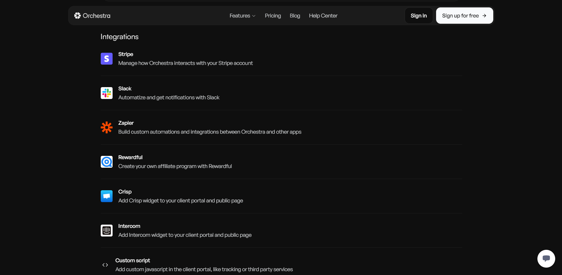 Orchestra Integrations