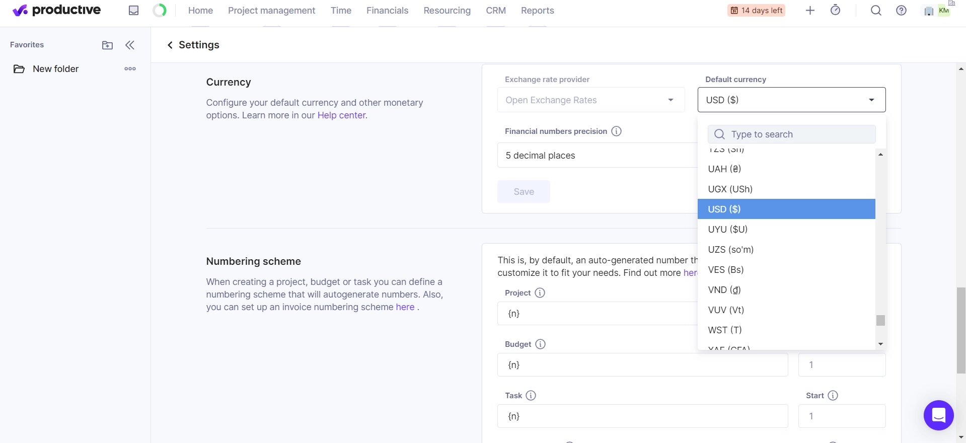 Productive io Multi currency