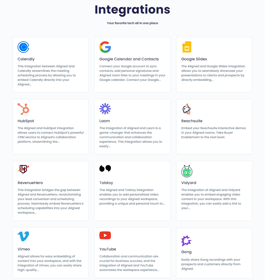 Aligned Integrations