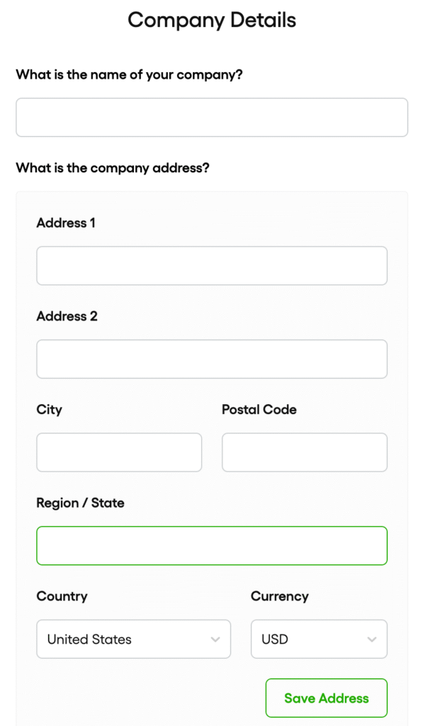 your company details