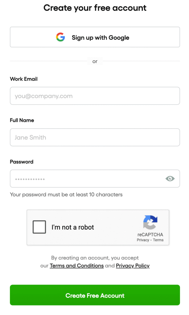 Sign up with your Email