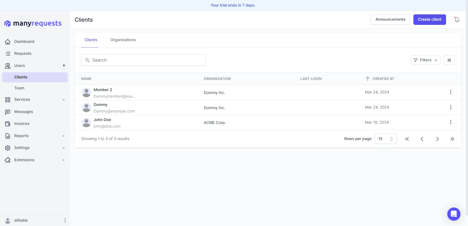 ManyRequests Clients