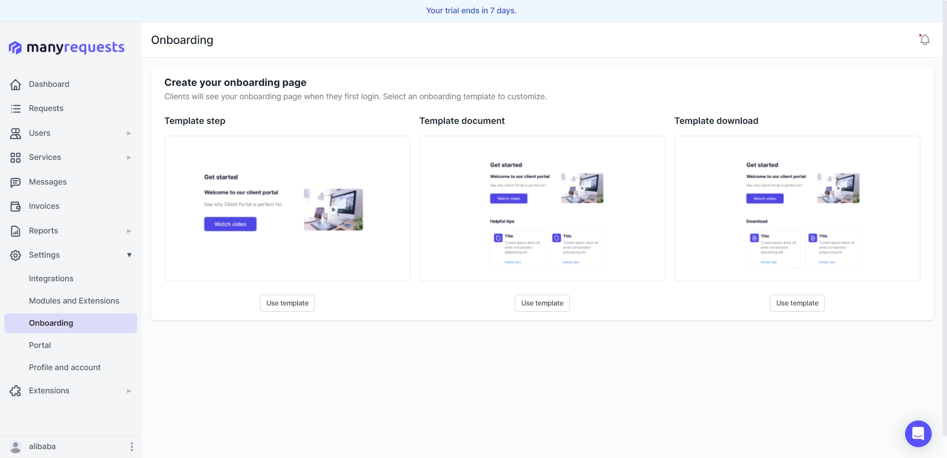 ManyRequests Client Onboarding