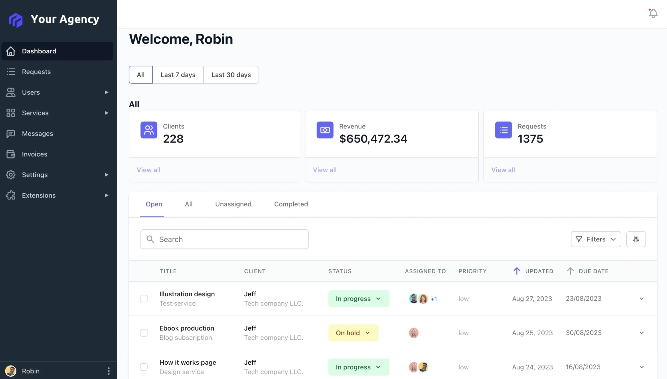 ManyRequests Dashboard