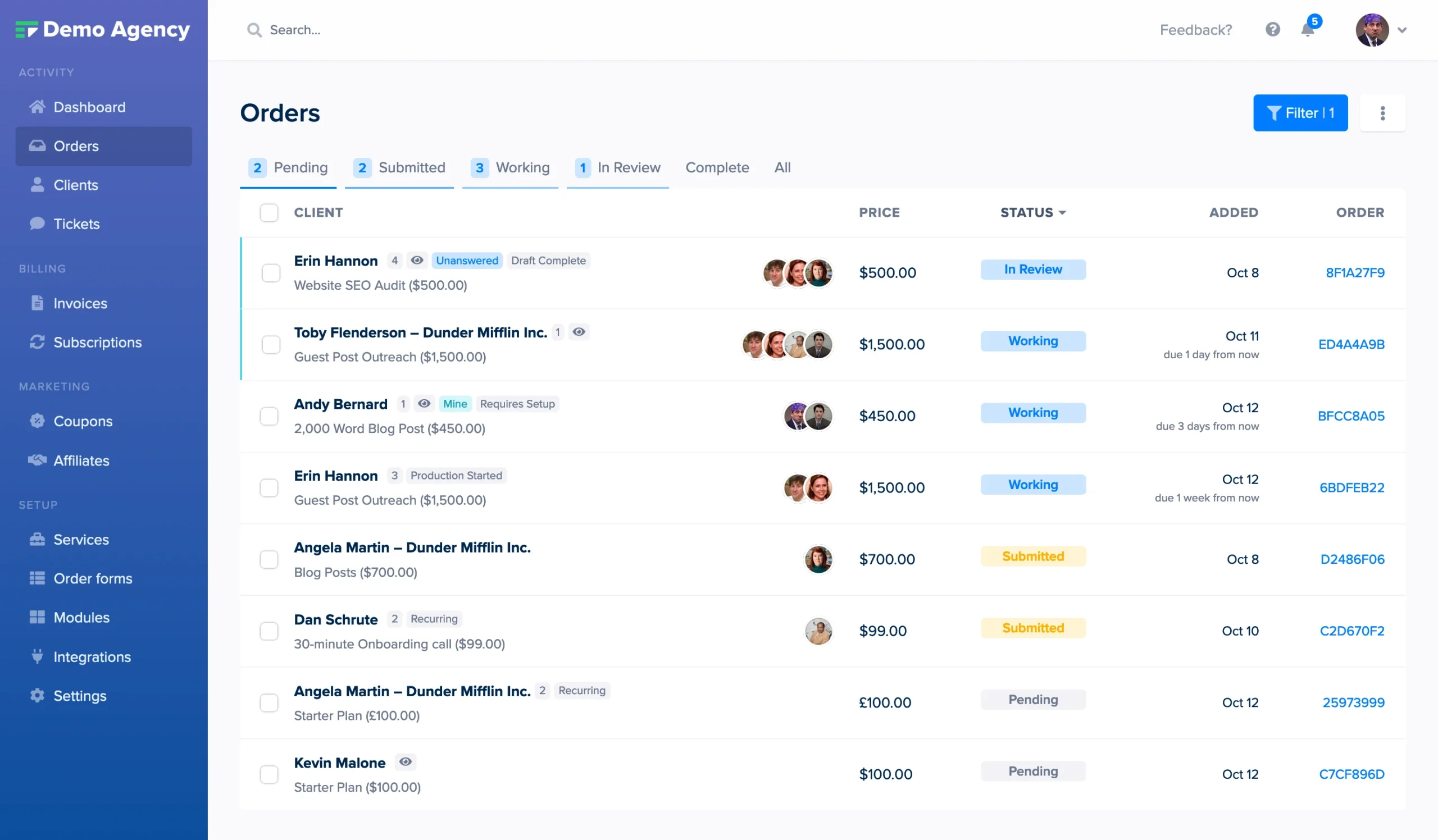 Service Provider Pro orders