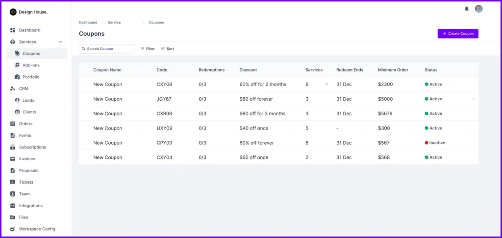 Agency Handy COUPONS LIST