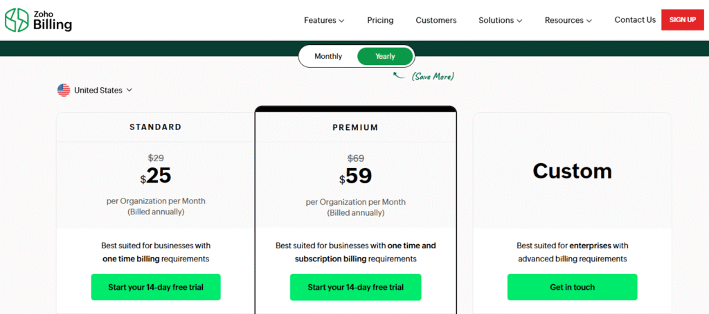Zoho Subscription Pricing