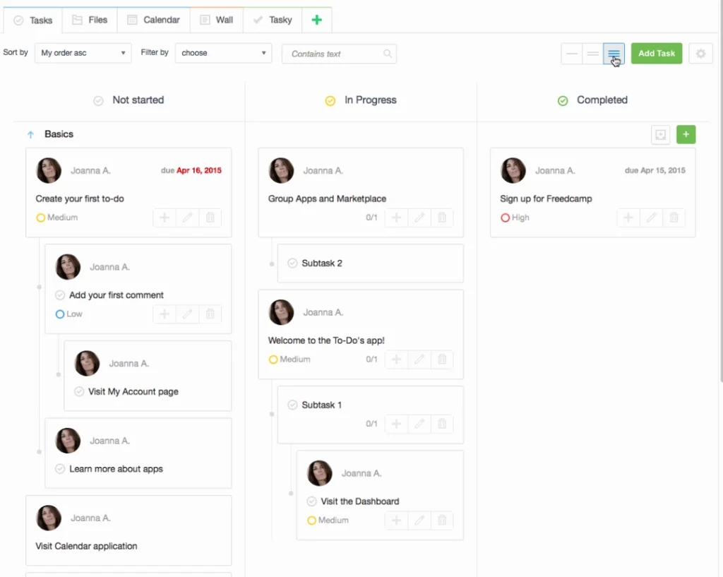 Freedcamp Kanban Board