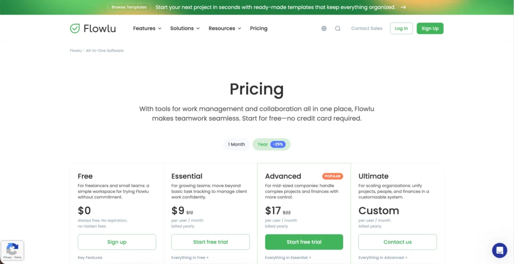 Flowlu Pricing