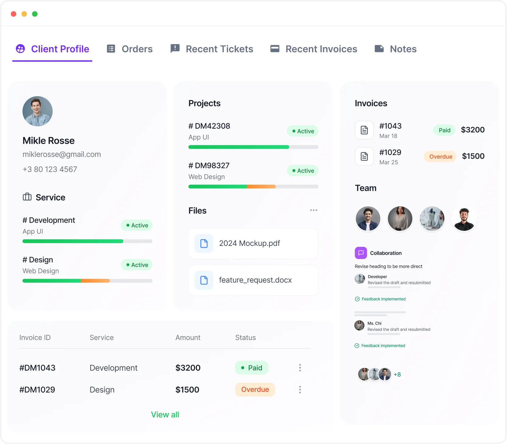 Client Profiles & Communication