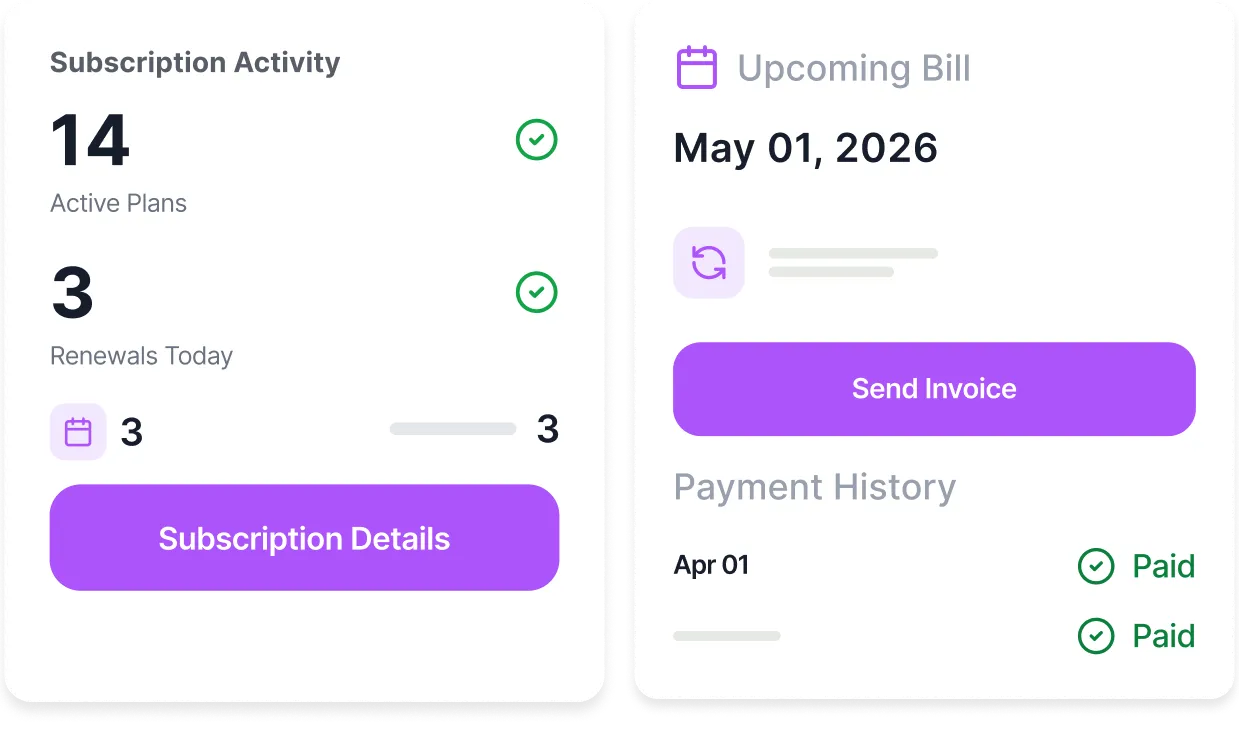 Self Serve Subscription Dashboard
