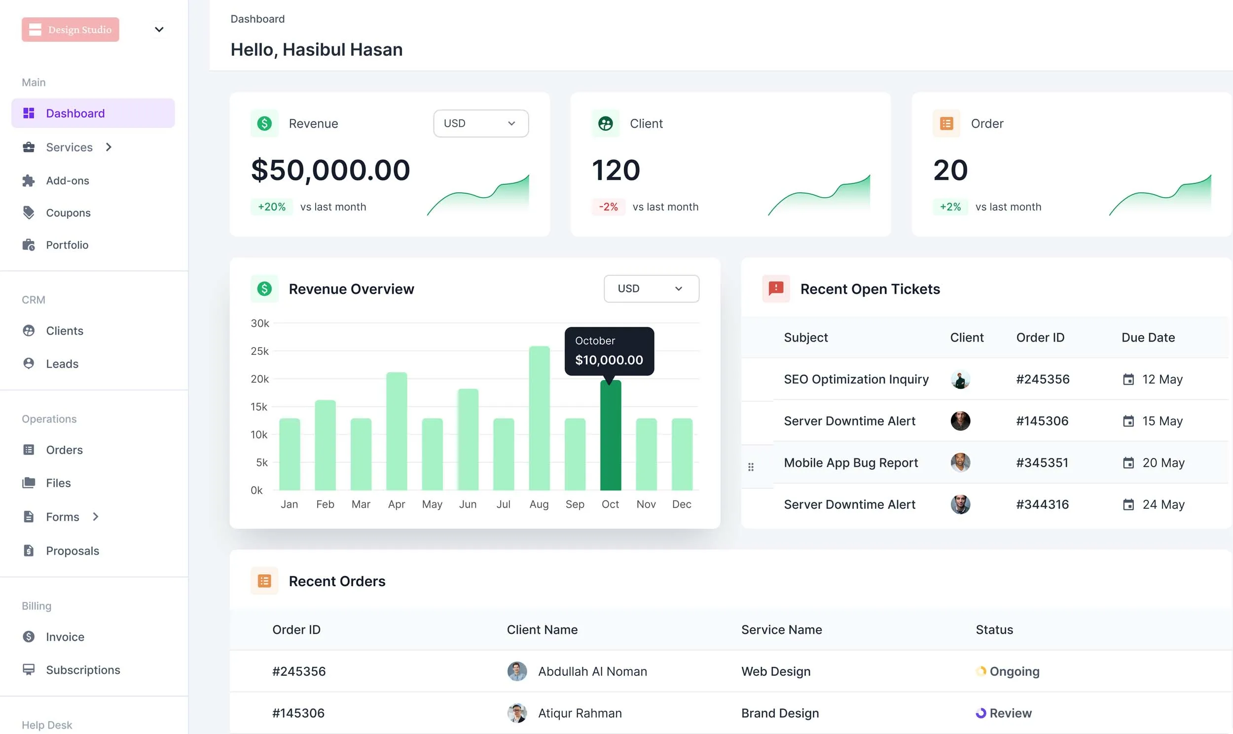 Agency Handy Dashboard Multi-Workspace