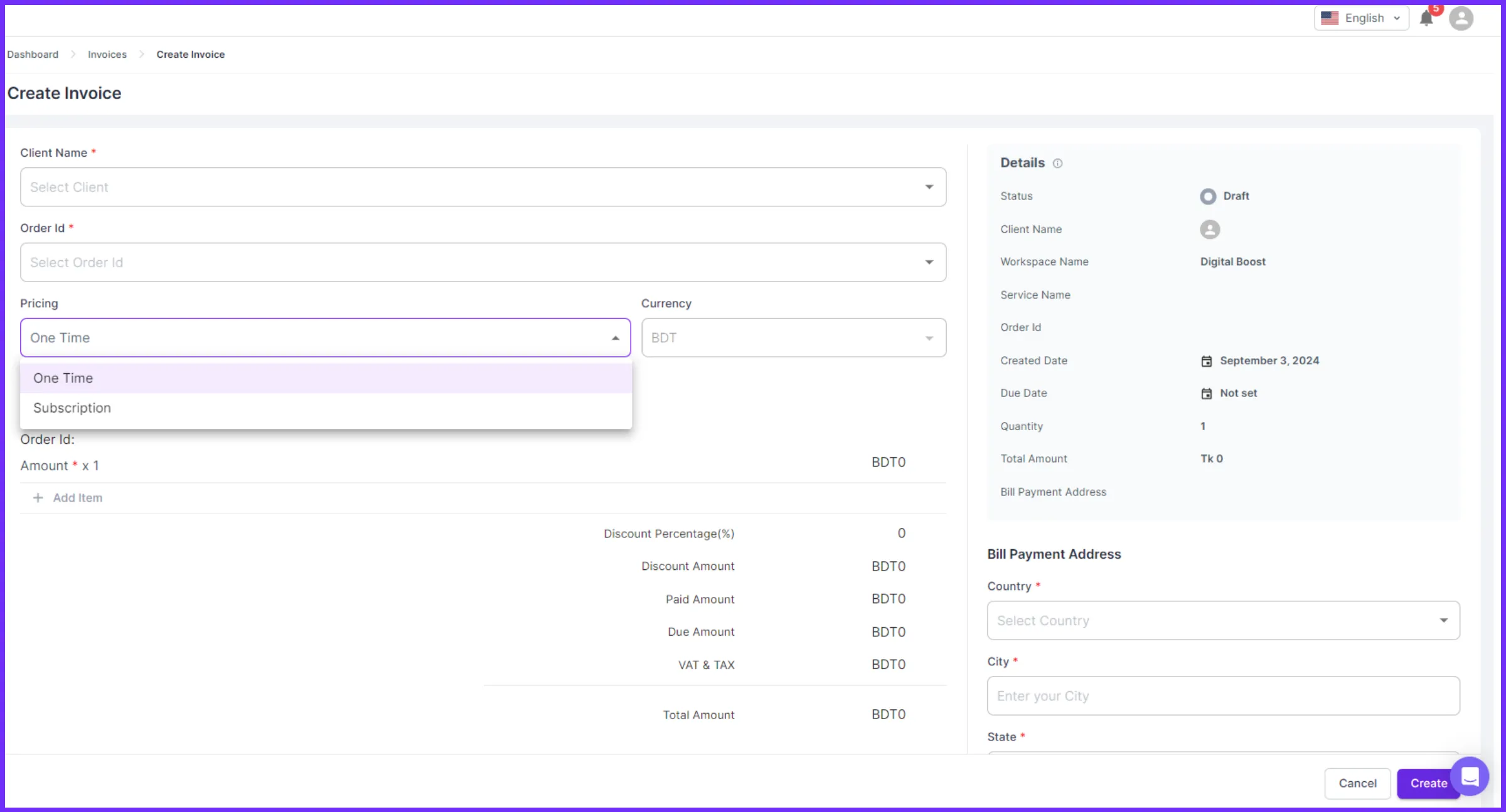 Billing and Subscription