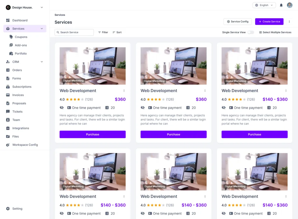 Agency Handy Service Catalog