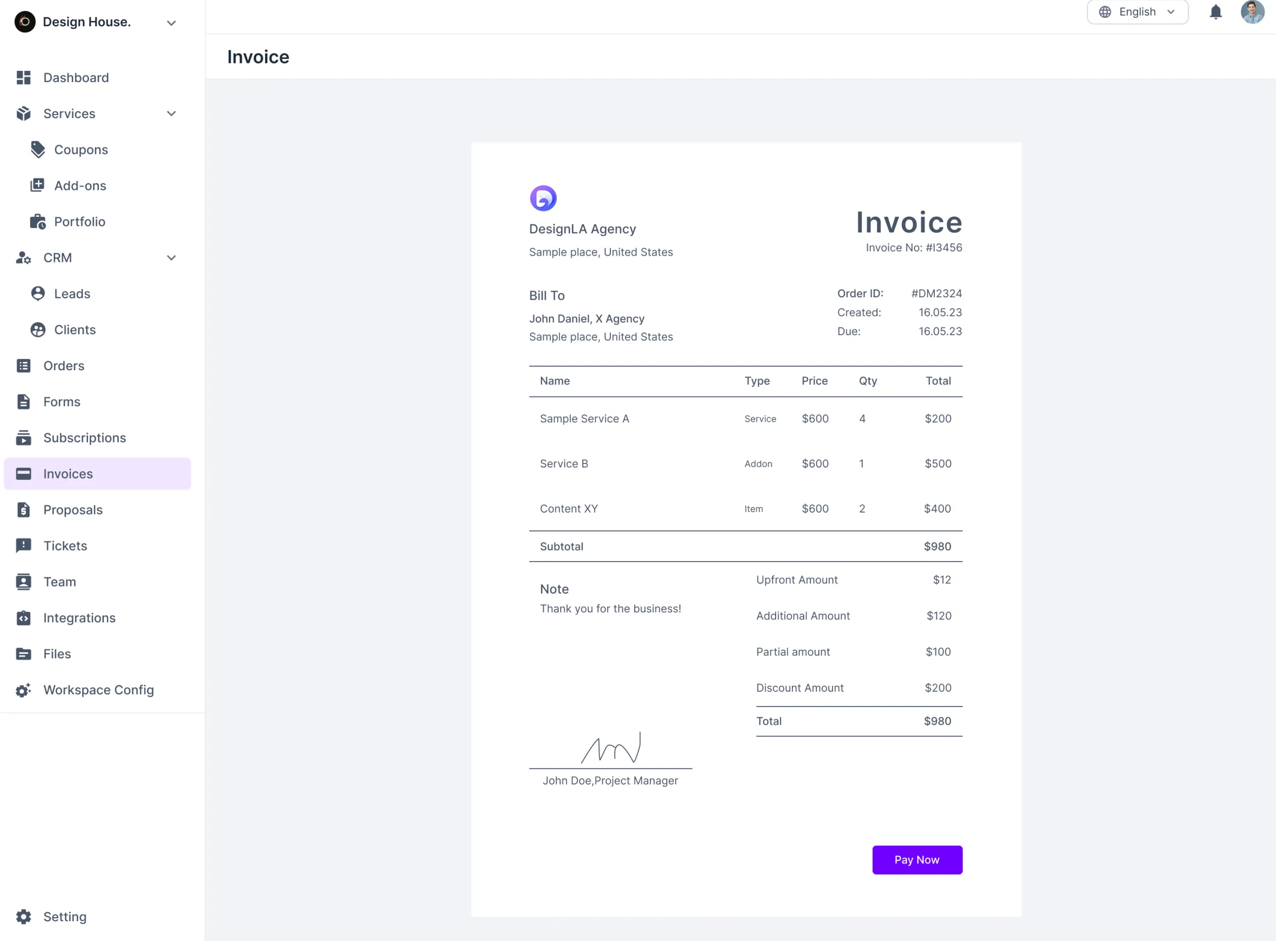 Agency Handy Invoice