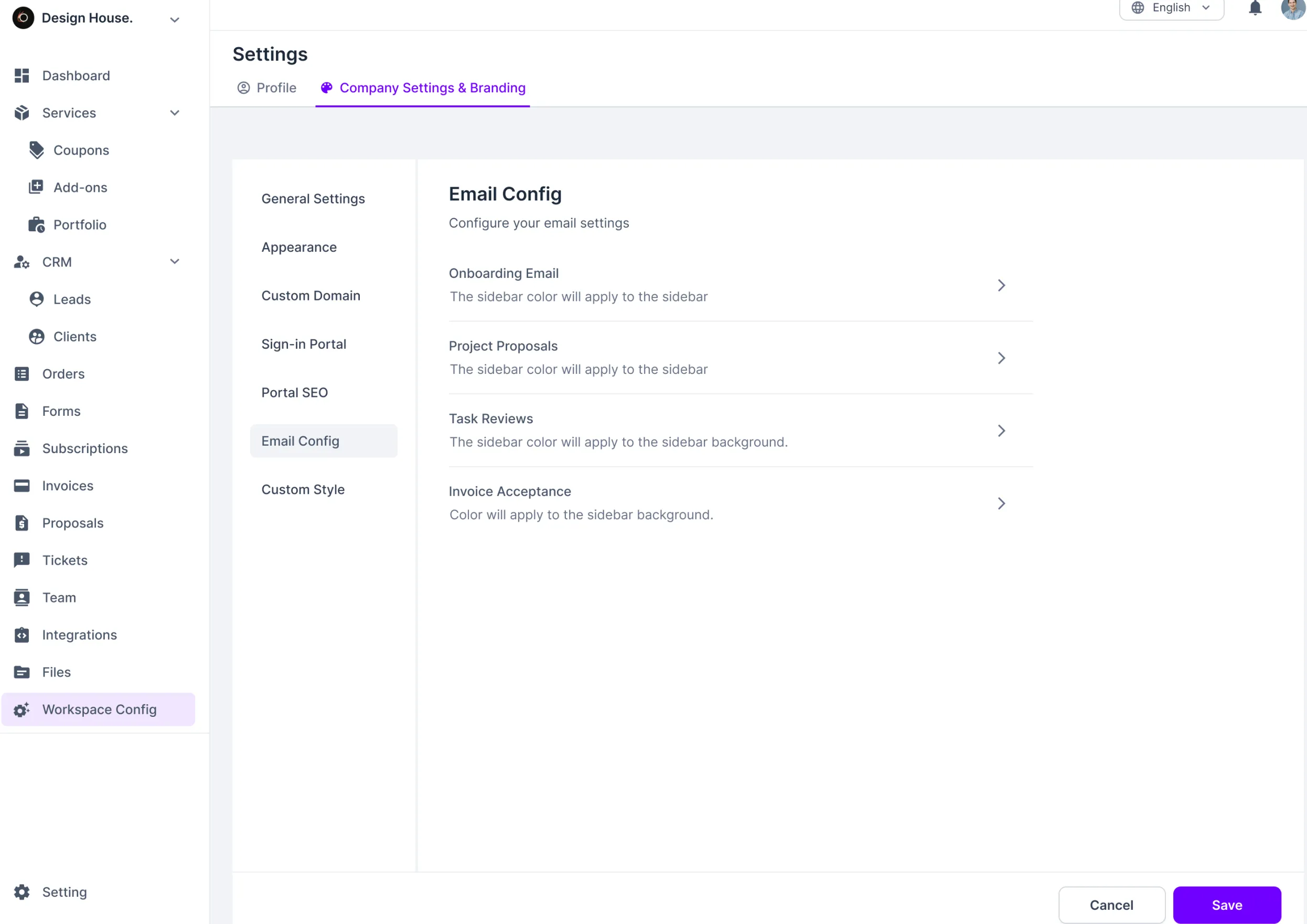 Agency Handy Email Configuration
