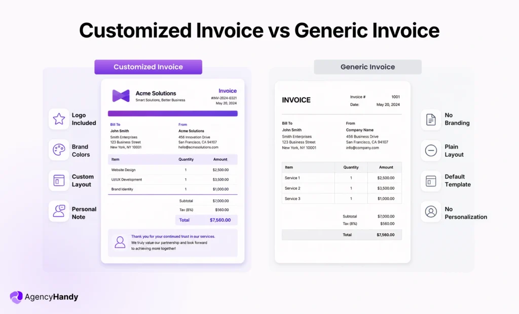 02 Customized Invoice vs Generic Invoice