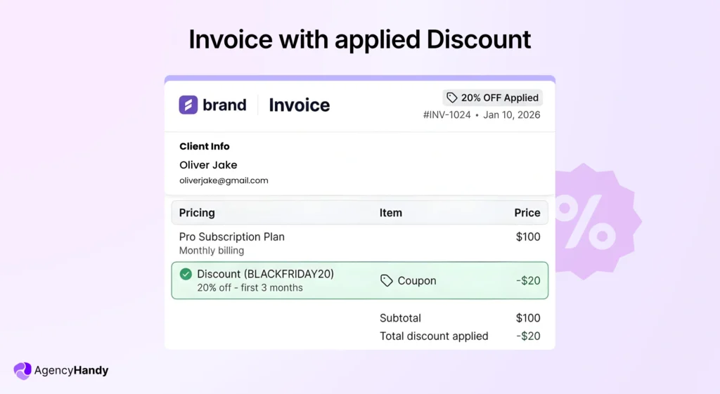 03 Invoice with applied Discount
