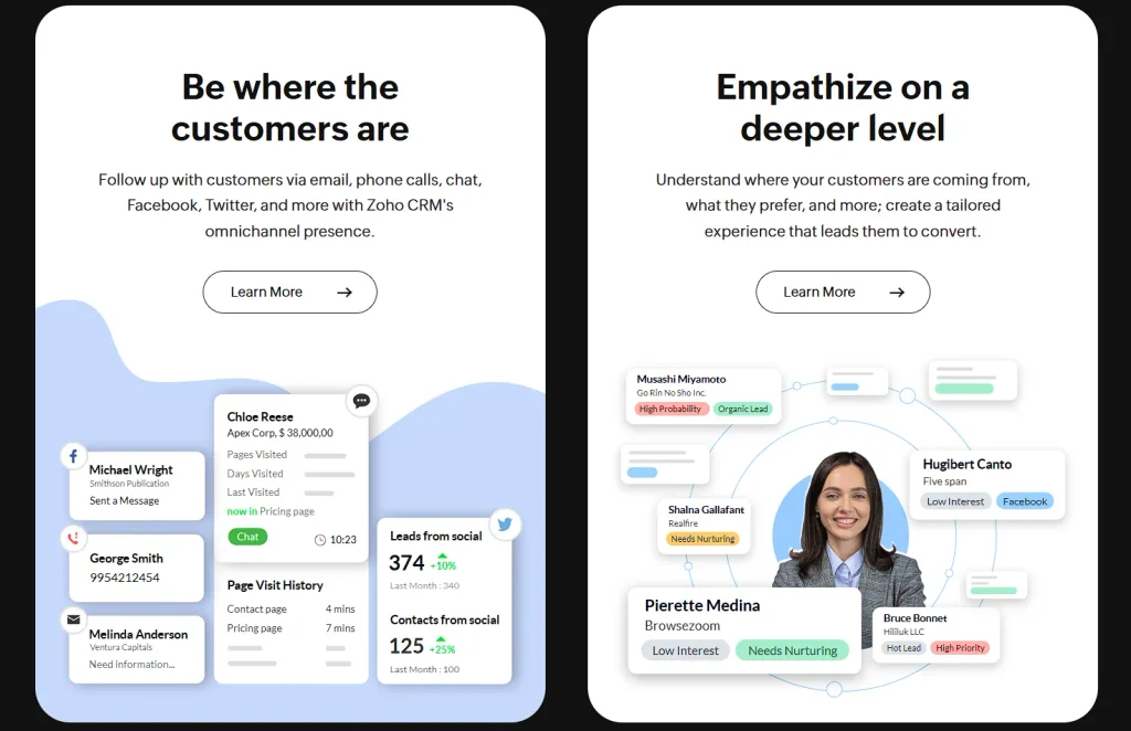 zoho com Lead nurturing and prioritization