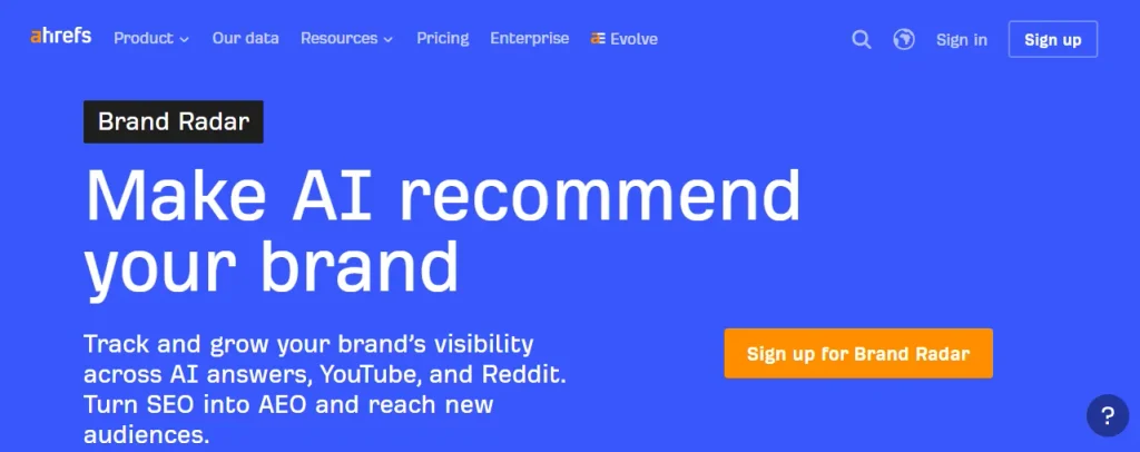 Ahrefs Brand Radar